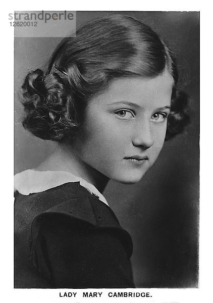 Lady Mary Cambridge  1937. Künstler: Unbekannt.
