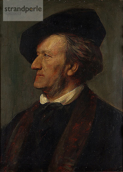 Porträt des Komponisten Richard Wagner (1813-1883). Künstler: Lenbach  Franz  von (1836-1904)