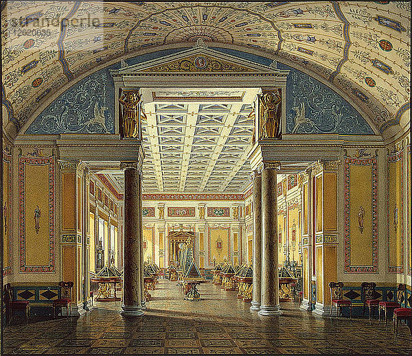 Die Innenräume der Neuen Eremitage. Der Saal der Kameen  1854. Künstler: Hau  Eduard (1807-1887)