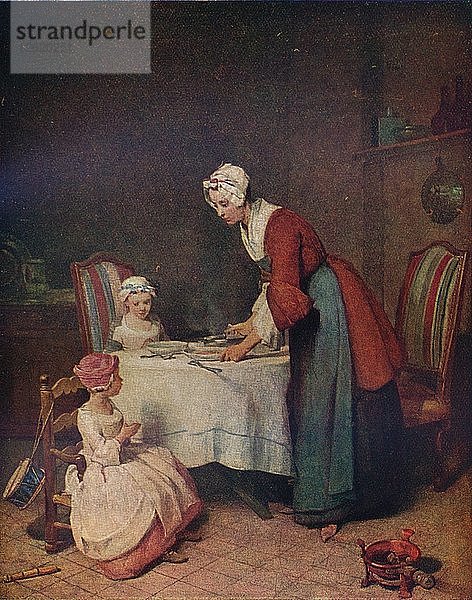 Le Benedicite (Gnade vor dem Essen)  um 1740. (1911). Künstler: Jean-Simeon Chardin