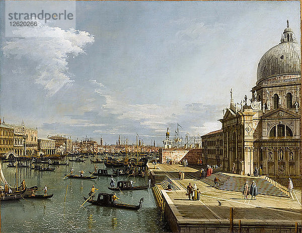 Der Eingang zum Canal Grande und die Kirche Santa Maria della Salute  Venedig. Künstler: Canaletto (1697-1768)