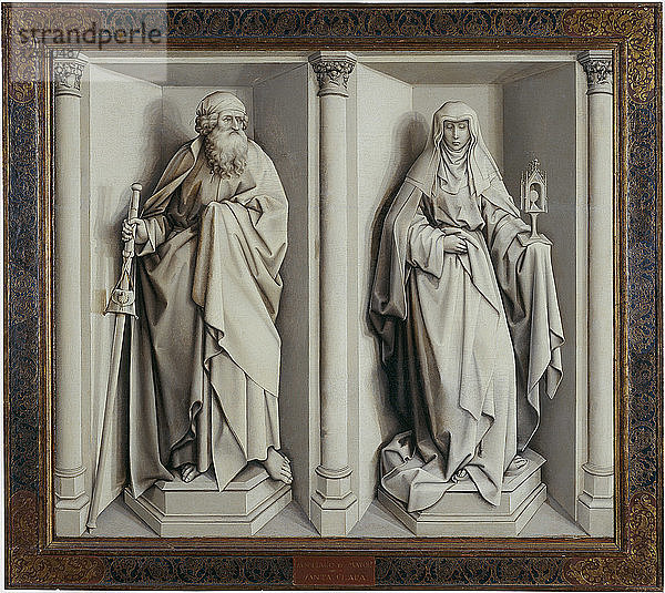Die Heirat von Maria und Josef. (Umgekehrt). Künstler: Campin  Robert (ca. 1375-1444)
