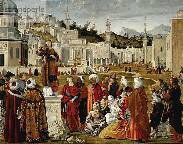 Die Predigt des Heiligen Stephanus in Jerusalem. Künstler: Carpaccio  Vittore (1460-1526)