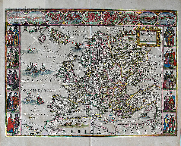 Europa-Karte (aus: Atlas Maior). Künstler: Blaeu  Joan (1596-1673)