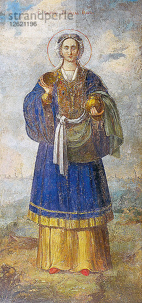 Heilige Olga  Prinzessin von Kiew. Künstler: Altrussische Fresken