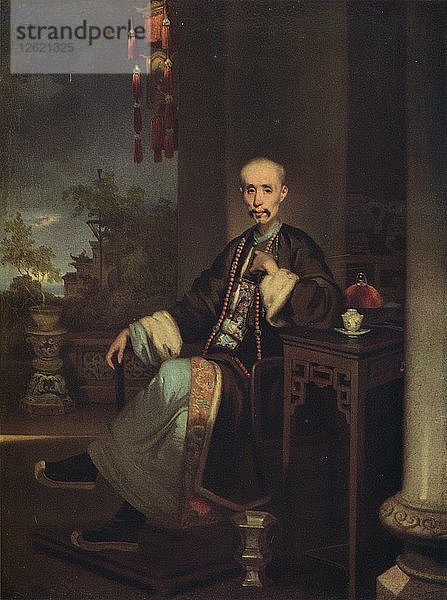 How Qua  Leiter der Hong-Kaufleute in Kanton  um 1830. Künstler: George Chinnery.