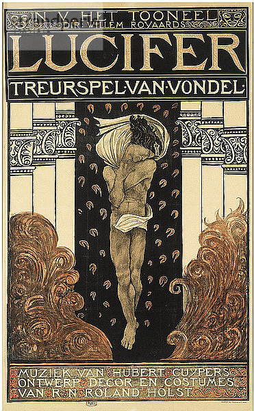 Plakat für das Theaterstück Lucifer  1910. Künstler: Holst  Richard Roland (1868-1938)