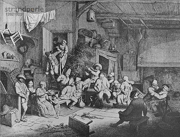 Tanz in einer Taverne  1652. Künstler: Adriaen van Ostade.