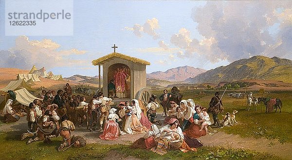 Messe für die Schnitter  1820-1885. Künstler: Penry Williams.