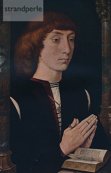 Ein junger Mann beim Gebet  um 1475. Künstler: Cecil Reginald Grundy  Hans Memling.