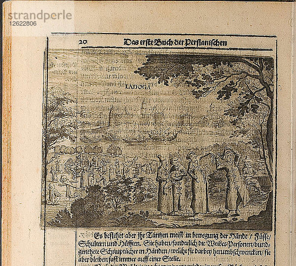 Die Festung von Staraja Ladoga (Illustration aus Reisen zum Großherzog von Moskau und dem König Künstler: Rothgiesser  Christian Lorenzen (?-1659)