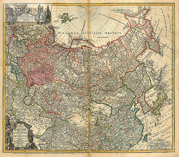 Karte von Russland (aus: Imperii Russici et Tartariae universae tam majoris et Asiaticae quam minoris et Artist: Homann  Johann Baptist (1663-1724)
