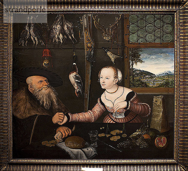 Das ungleiche Paar. Künstler: Cranach  Lucas  der Ältere (1472-1553)