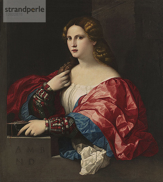 Porträt einer jungen Frau (La Bella). Künstler: Palma il Vecchio  Jacopo  der Ältere (1480-1528)
