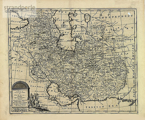 Neue und genaue Karte von Persien  mit dem Safawiden- und Mogulreich. Künstler: Bowen  Emanuel (ca. 1714-1767)