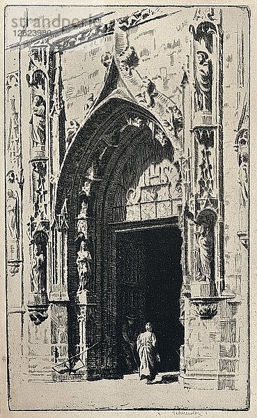 Eingang der Kirche St. Nicholas-des-Champs  1915. Künstler: Otto J. Schneider.