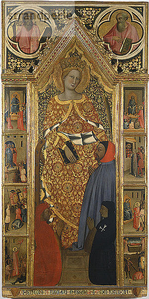 Heilige Katharina mit Szenen aus ihrem Leben  Ende des 14. Künstler: Giovanni del Biondo (tätig 1356-1399)