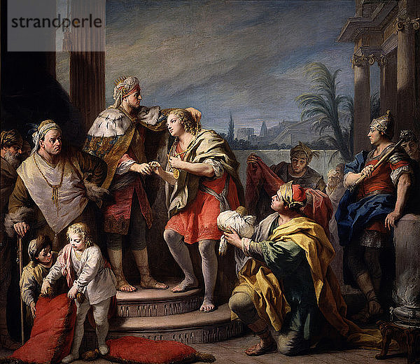 Joseph vor dem Pharao  um 1749. Künstler: Amigoni  Jacopo (1675-1752)