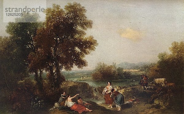 Landschaft mit Figuren  18. Jahrhundert  (1915). Künstler: Francesco Zuccarelli