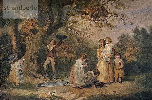 Kinder  die Vögel nisten  1789. Künstler: William Ward.
