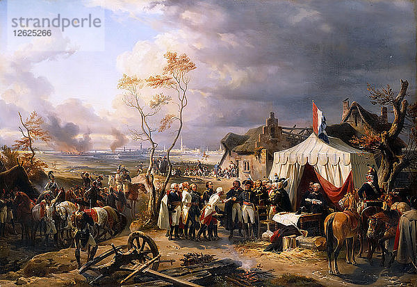 General De la Morlière empfängt die Kapitulation von Antwerpen am 29. November 1792. Künstler: Philippoteaux  Henri Félix Emmanuel (1815-1884)
