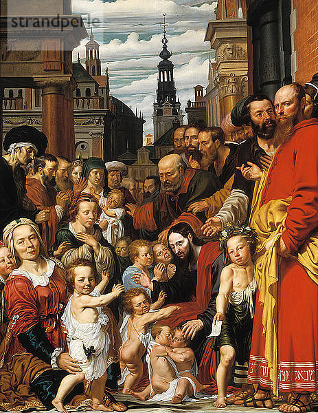 Lasst die kleinen Kinder zu mir kommen. Künstler: Valckert  Werner Jacobsz. van den (ca. 1585-nach 1635)