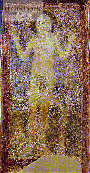 Heiliger Onuphrius. Künstler: Altrussische Fresken