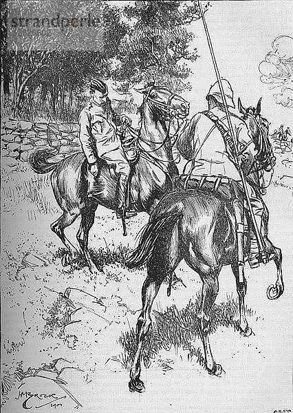 Tod von General Symons in der Schlacht von Talana Hill  Zweiter Burenkrieg  1899 (1906). Künstler: Unbekannt.