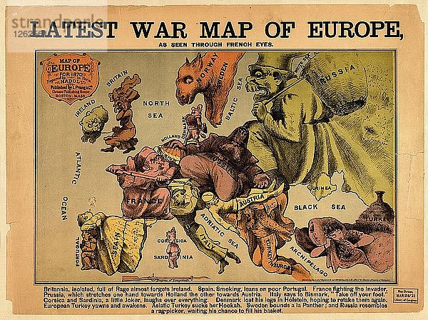 Neueste Kriegskarte von Europa: mit den Augen der Franzosen gesehen. Künstler: Hadol  Paul (1835-1875)