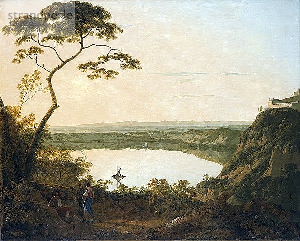 Der See von Albano  1790. Künstler: Joseph Wright aus Derby.
