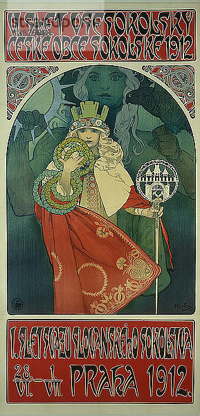 Sokol-Festival (Plakat). Künstler: Mucha  Alfons Marie (1860-1939)
