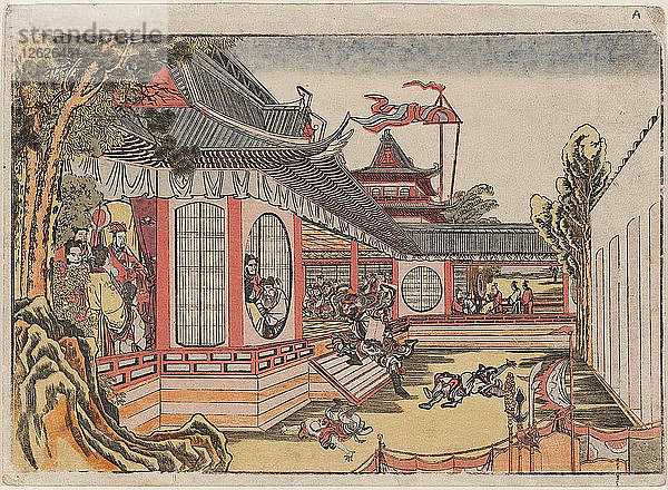 Fan Kuai und das Bankett in Hongmen (Hankai Komon no kai no zu). Künstler: Hokusai  Katsushika (1760-1849)