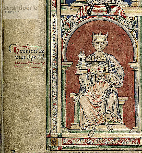 Heinrich I. von England (aus der Historia Anglorum  Chronica majora). Künstler: Paris  Matthäus (ca. 1200-1259)