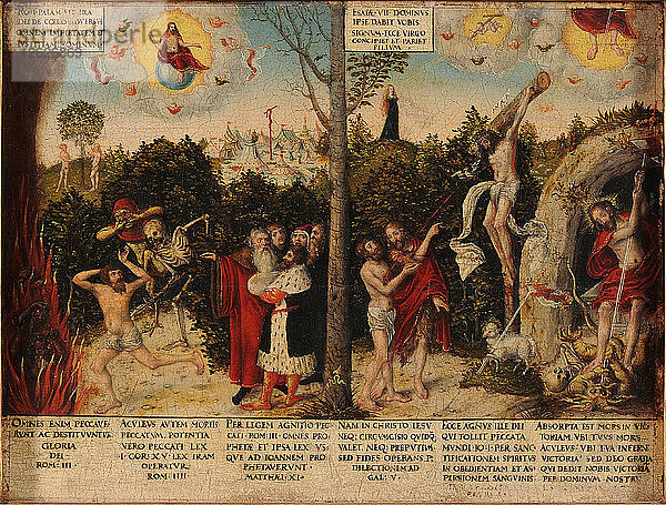 Gesetz und Gnade. Künstler: Cranach  Lucas  der Jüngere (1515-1586)