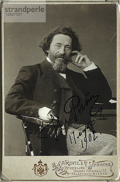 Porträt des Künstlers Ilya Repin (1844-1930). Künstler: Fotoatelier H. Rentz & F. Schrader