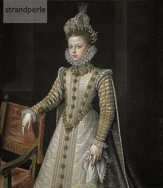 Die Infantin Isabel Clara Eugenia (1566-1633)  1579. Künstler: Sánchez Coello  Alonso (1531-1588)