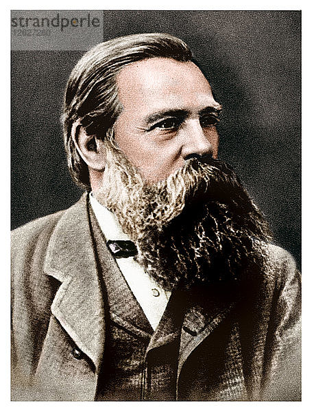 Friedrich Engels  deutscher Sozialist  Mitarbeiter und Unterstützer von Karl Marx  1879. Künstler: Unbekannt