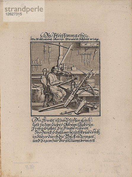 Der Blasinstrumentenbauer. Künstler: Weigel  Christoph  der Ältere (1654-1725)
