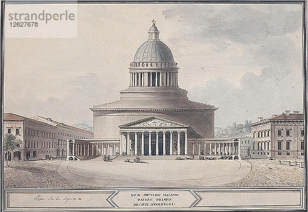 Fassade der Kasaner Kathedrale in Sankt Petersburg  1800. Künstler: Thomas de Thomon  Jean François (1754-1813)