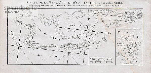Karte der Krim und des Asowschen Meeres  1774. Künstler: Kinsbergen  Jan Hendrik van (1735-1819)