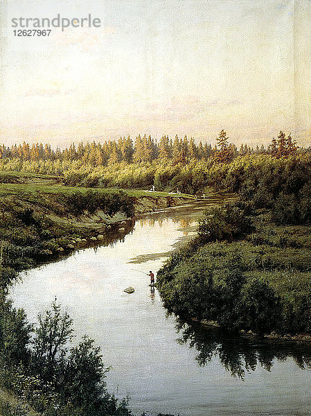 Flusslandschaft. Künstler: Briullov  Pavel Alexandrovich (1840-1914)