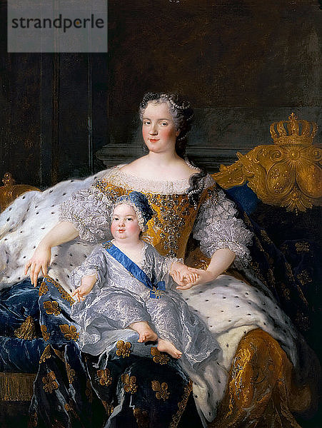 Marie Leszczynska mit Ludwig  Dauphin von Frankreich. Künstler: Belle  Alexis Simon (1674-1734)