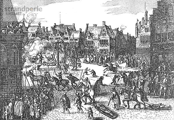 Hinrichtung der Verschwörer des Schießpulverkomplotts von 1606  1795 (1897). Künstler: Unbekannt.