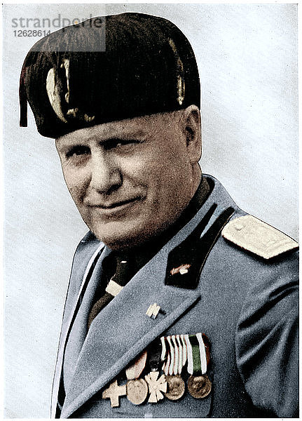 Benito Mussolini  faschistischer Diktator Italiens  20. Jahrhundert. Künstler: Mussolini  Unbekannt.