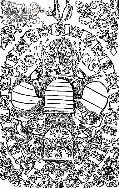 Die fünf kaiserlichen Wappen  1515 (1906). Künstler: Albrecht Dürer.