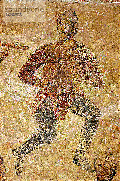 Musikanten und Akrobaten (Detail). Künstler: Altrussische Fresken