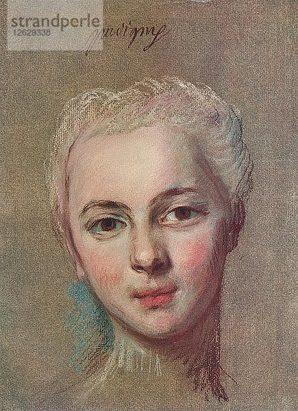 Mademoiselle Puvigny  um 1749. Künstler: Maurice-Quentin de La Tour.