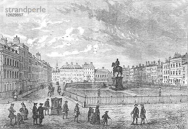 Leicester Square  um 1750 (1897). Künstler: Unbekannt.