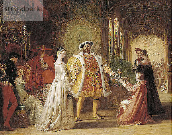 Erstes Treffen von Heinrich VIII. und Anne Boleyn  1835. Künstler: Maclise  Daniel (1806-1870)