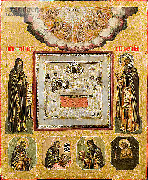 Ehrwürdiger Antonius und Theodosius von den Höhlen  17. Jahrhundert. Künstler: Russische Ikone